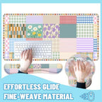 Girlcore Patchwork Desk Mat Set Pink Pastel Plaid Floral Large Mouse Pad with Wrist Rest 4in1 Desk Mat for Desktop Ergonomic Computer Desk Arm Wrist Anti-Slip Computer Mouse Pad Home Office Gaming - Image 4