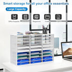 Mail Sorter Adjustable Countertop Mail Holder, Heavy Duty Literature Organizer, Student Mailbox for Classroom, Desktop Bill Paper Organizer for Office Home School, 27 Compartments, White - Image 4