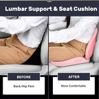 Coverado Car Seat Cushion and Lumbar Support Pillow, Memory Foam Ergonomic Back Support Driving Seat Cushion for Sciatica, Tailbone, Back Pain, Non-Slip Washable Cushion for Car, Driver, Office - Image 4