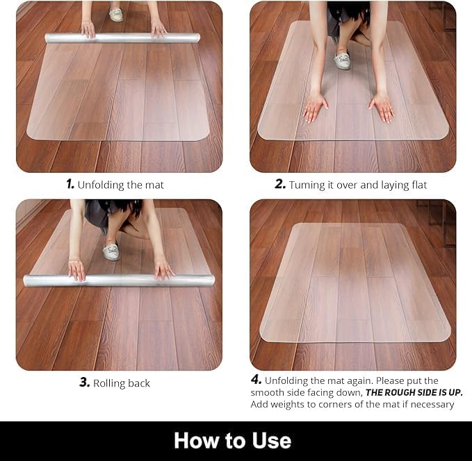 Kuyal Office Chair Mat for Hardwood Floor, 46'' x72'' Rectangle - Image 6