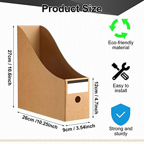 Thenshop 24 Pcs Magazine Files Cardboard Holders,Classic,Brown - Image 2