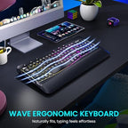 Wireless Keyboard Mouse Set, 9 RGB Backlit, Wrist Rest,Wave Quiet Keys - Image 3