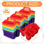 GlikCeil 24 Pcs Classroom Caddy Storage Basket with Handle,Multicolor - Image 3