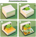 3D Memo Pad Time Piece Calendar 2027, 3D Tear-Off Art Desk Calendar 2027, Creative 3D Memo Pad Paper Art Tree House DIY Paper Carving Decoration (Flowering Tree Island-Green) - Image 4