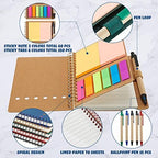 15 Pack Spiral Notebook Steno Pads Notepad with Pen in Holder Sticky Notes and Page Marker Colored Index Tabs Small Pocket Notebooks for Office School Supplies, 4.7 x 5.9 Inch - Image 3
