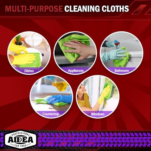 AIDEA Microfiber Cleaning Cloth, 10PK, Microfiber Towels for Cars, 12"×12" - Image 7