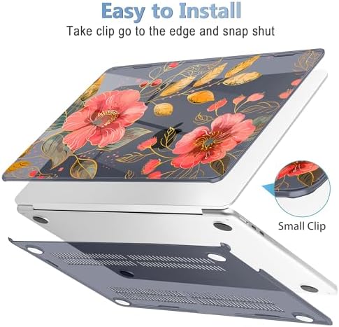Mektron Case for 2026 MacBook Air 13-inch M5 Laptop A3449 with 13.6-inch Liquid Retina Display, 2025 2024 2022 M4/M3/M2 MacBook Air 13" Hard Shell Cover, Fit Model A3240 A3113 A2681, Floral C339 - Image 3