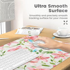 Watercolor Lily Office Desk Mat 31.5" x 15.7" Desktop Mat PU Leather Large Mouse Pad White Mousepad Non-Slip Table Mat for Girls, Women, Home, Work, Computer, and Gaming - Image 4