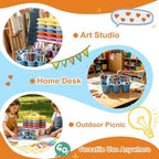 6-Pack Supply Caddy for Classroom with Handle, Macaron Multicolor - Image 5