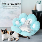Ditucu Cat Paw Cushion Kawaii Chair Cushions 31.4 x 27.5 inch Cute Stuff Seat Pad Comfy Lazy Sofa Office Floor Pillow for Gaming Chairs Room Decor Blue - Image 4