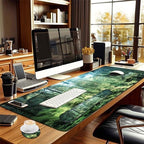 4-Piece Extended Large Mouse Pad Set for Women Men with Green Forest Design Includes 35.4 x 15.7 XXL Large Mouse Pad Keyboard Wrist Rest Mouse Wrist Support and Coaster for Office Home - Image 7