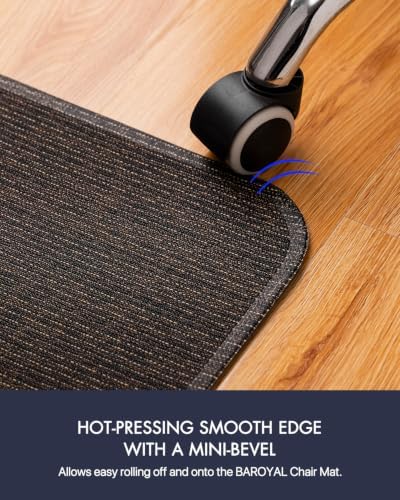 BARoyal Office Chair Mat for Hardwood Floor Under Desk Computer Rolling Chair Mat for Wood/Tile Floor Heavy Duty PVC Plastic Hard Floor Protector 36" x 48"(Coffee) - Image 5