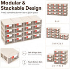 16 Pack Stackable Desk Organizer Drawers for Craft Storage Gray - Image 2