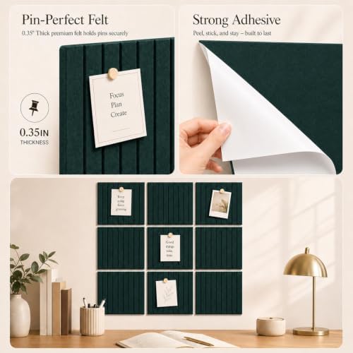 Stripe Felt Bulletin Board Tiles, Cork Board Alternative 48 x 36 in - Image 3