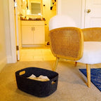 Welaxy Large Felt Storage Basket with Handles Charcoal Open Bin for Shelves - Image 3