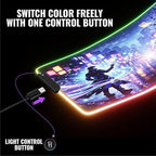 RGB Gaming Mouse Pad Large Extended Desk Mat 35.4x15.7in XXL XXXL Mousepad LED Light Up Keyboard Mat PC Gamer Desk Pad Gaming Accessories Extra Big Mouse Mats Full Desk Size - Arcane Rift - Image 7