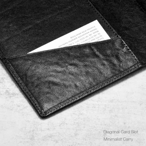 HISCOW Slim Leather Junior Padfolio, 5x8 Notepad Cover, Veg-Tanned Noir - Image 6