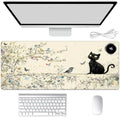 Heated Mouse Pad Hand Warmer, Warm Desk Pad Mousepad Desk Mat with 3 Levels Heating and Auto Shut Down 31.5 x 13 inch PU Leather Warmer Keyboard Mat for Gaming Laptop Office Home, Cute Black Cat by Unknown