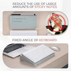 TOWON Compact Glass Desktop Whiteboard with Storage 12x7 in, Gray - Image 4