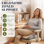 Chumia Ergonomic Seat Cushion Back Support for Office Chair Car, Beige Gray - Image 4