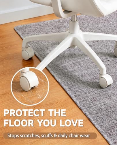Funwheat Office Chair Mat with Lip for Hard Floors, 36 x 48 in, Dark Grey - Image 3