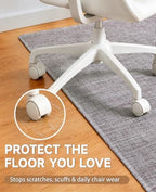 Funwheat Woven Office Chair Mat for Hardwood Floor, 36 x 48 in, Dark Grey - Image 3