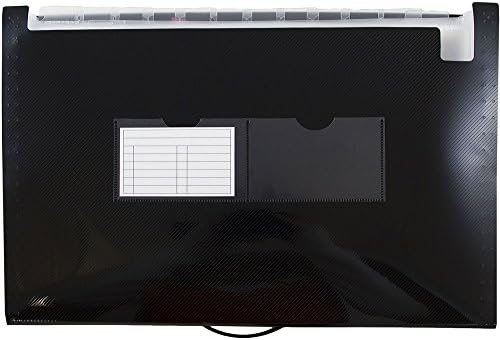JAM PAPER Accordion Folders - 13 Pocket Plastic Expanding File - Legal Size - 10 x 15 - Black - 2/Pack - Image 3