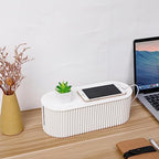 FABROK 2 Pack Cable Management Box, Cord Organizer, White, Small+Large - Image 6