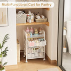 5-Tier Craft Organizer Cart with Wheels,Craft Organizers and Storage with Drawers,Lockable Wheels Rolling Utility Cart with DIY Divider,Office Supply Organizer,Ideal for Studio,Office Patent Pending - Image 4
