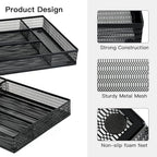 Neudeco Drawer Organizer Set, Black Mesh, 5 Pack - Image 4