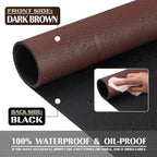 K KNODEL Extra Large Desk Mat, Leather Mouse Pad (35.4"x17", Dark Brown) - Image 3
