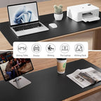 Aothia Faux Leather Desk Mat - Non-Slip PU Leather Desk Blotter, Waterproof Writing Surface, Large Desk Pad for Office & Home (Black, 55" x 24") - Image 6