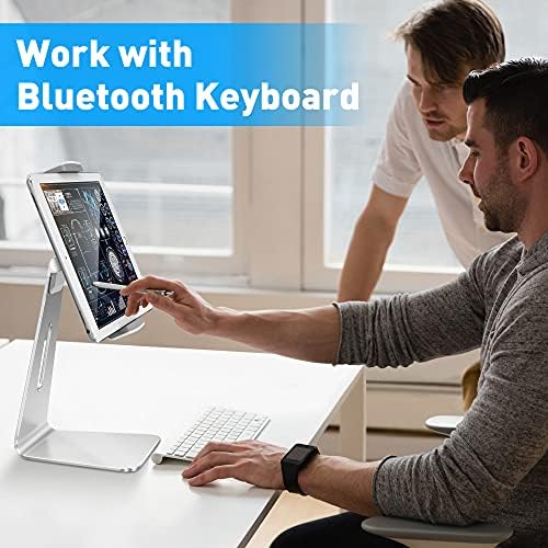 AboveTEK Elegant Tablet Stand, Aluminum iPad Stand Holder, Desktop Kiosk POS Stands for 7-15.6 inch iPad/Portable Monitor, Tablet Mount for Showcase Office Reception Countertop - Image 6