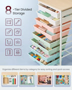 VASAGLE Rolling Cart with Drawers, Craft Organizers and Storage, Multicolor - Image 6
