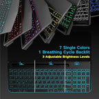 Hamile Wireless Backlit Keyboard with Wrist Rest, Rosepink - Image 3