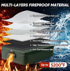 BALEINE Fireproof Document Box with Lock, Waterproof Fire Safe File Bag - Image 2
