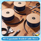 Pangda Braided Wire Loom 1'' X 300 Ft, Black-Blue - Image 6