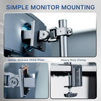VIVO Dual Vertically Stacked Ultra-Wide Monitor Desk Mount for up to 49 inch Ultrawide Screens, Extra Tall Heavy Duty Adjustable Stand Holds 44 lbs Per Screen, Black, STAND-V202R - Image 4