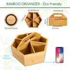 MEEDEN Rotating Art Supply Organizer: Bamboo Pen & Pencil Holder for Desk - Image 3