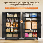 Yizosh 75" H Tall Metal Kitchen Pantry Storage Cabinets Cupboard - Image 5