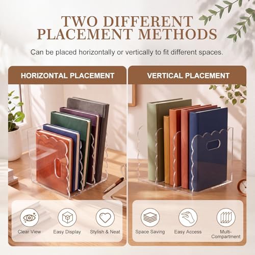 1 PC Scalloped Acrylic Magazine Holder, File Organizer, Handle Cutout Style - Image 5