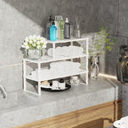 Jojocross Expandable Stackable Spice Rack Organizer for Kitchen Cabinet,Adjustable Counter Shelf, countertop, Pantry,Cupboard,Bathroom,Bedroom(3Packs/White/Large) - Image 5