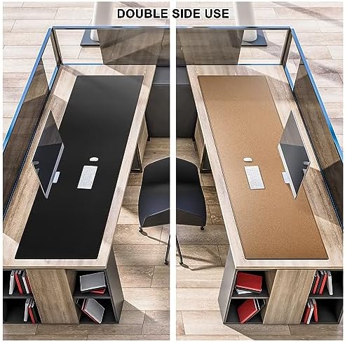 MAIDERN 59”x 19.6” Cork & Leather Desk Pad, Large Desk Mat (Black) - Image 5