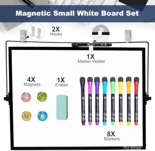 TSJ OFFICE Small White Board - 18 X 14 Inches Black Framed Dry Erase Board - Image 3