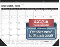 Desk Calendar 2026-2027 large 22 x17 (October 2026-March 2028) Desk Calendar 2026-2027 Large 22 x17,Classic Black Calendar 2027, Calendar 2027 with Plastic Cover by OLUPAND