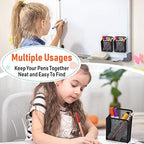 Crtiin 20pcs Magnetic Pen Pencil Holder Stainless Steel Pen Basket, Black - Image 7