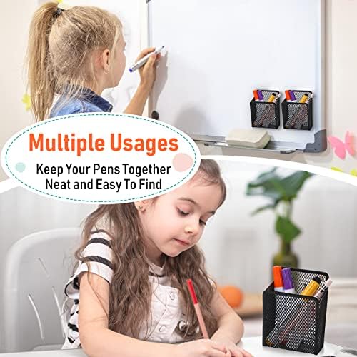 Crtiin 20pcs Magnetic Pen Pencil Holder Stainless Steel Pen Basket, Black - Image 7