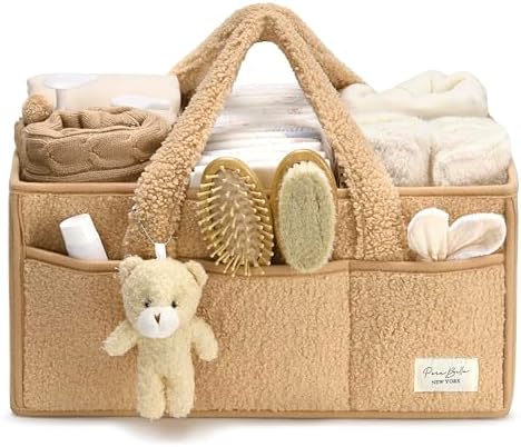 PeraBella Diaper Caddy Organizer for Changing Table, Storage Basket for Wipes, Gift for Baby Shower, Car Organizer, Nursery Organizer, Portable Storage by PeraBella