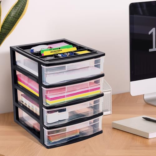 Gracious Living 4-Drawer Desktop/Countertop Organizer, Black/Clear, 2 Pack - Image 5