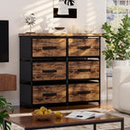 GcdPai Dresser 6 Fabric Larger Drawer(20cm Height) Stand Leather Desktop - Image 2